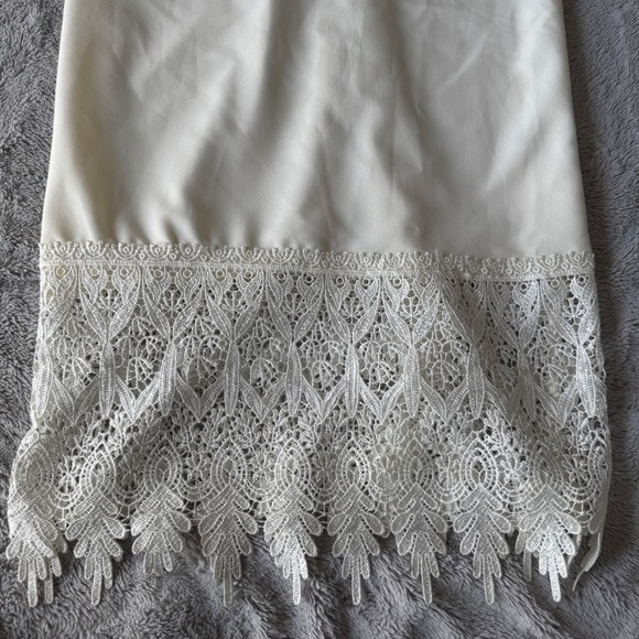 NWT June & Hudson White Lace Slip Dress Midi V Neck Minimalist Chic XL - Picture 2 of 8